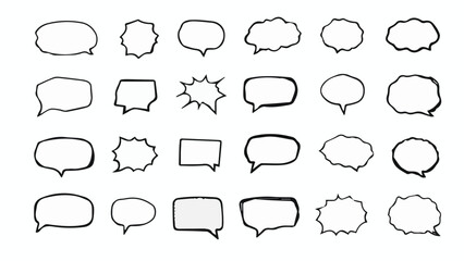 set of comic speech bubbles