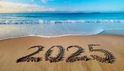 new year 2025 on the beach