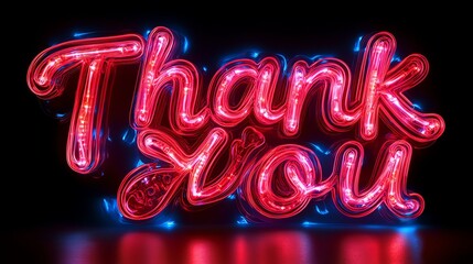 A vibrant neon sign displaying the phrase 'Thank You'. The bold, illuminated letters emit a warm glow, creating a visually striking and heartfelt expression of gratitude.