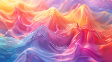 Exploring vibrant textures and colors in an abstract gradient landscape inspired by artificial intelligence