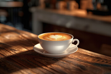Fresh cappuccino in cup