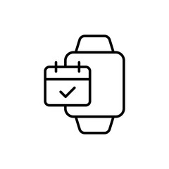 Appointment gadget outline icons, minimalist vector illustration ,simple transparent graphic element .Isolated on white background