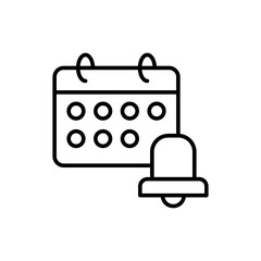 Appointment notification outline icons, minimalist vector illustration ,simple transparent graphic element .Isolated on white background