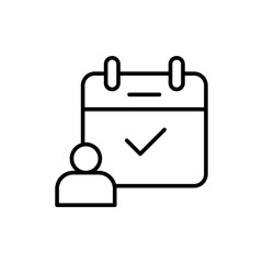 Appointment outline icons, minimalist vector illustration ,simple transparent graphic element .Isolated on white background