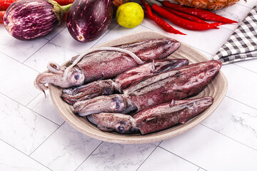 Raw fresh squid for cooking