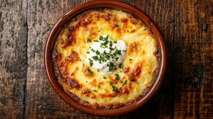 Cozy baked potatoes with sour cream a rustic kitchen delight