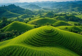 Fototapeta premium A beautiful view of green mountain 