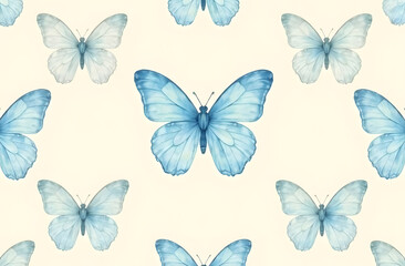 Blue butterflies background, water color texture, butterfly water colour , butterflies on beige vintage background