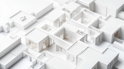Modern architectural design 3D model white structures minimalism sustainable architecture geometric shapes urban planning interior spaces architectural visualization contemporary design building