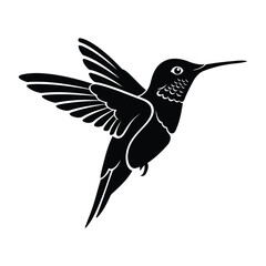 Hummingbird silhouette vector illustration.