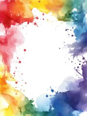 Obraz premium Rainbow Watercolor Splashes Frame Design