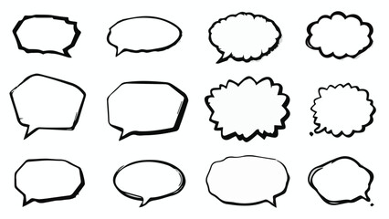 set of comic speech bubbles vector