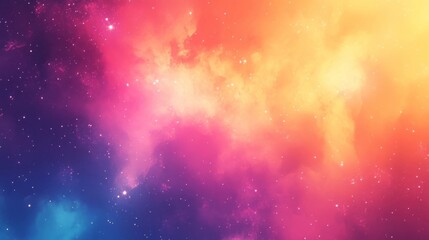 Fototapeta premium Vivid cosmic colors blend in a stunning celestial background filled with stars and nebulae creating a peaceful atmosphere
