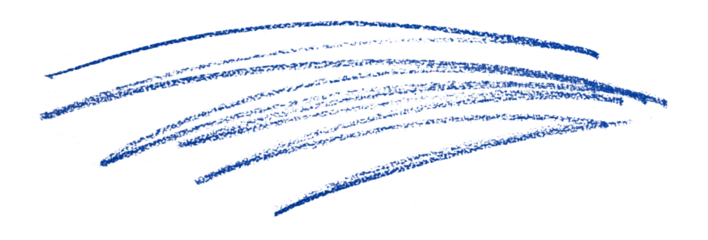 blue pencil strokes isolated on transparent background