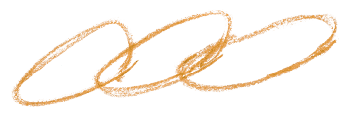 Orange pencil strokes isolated on transparent background