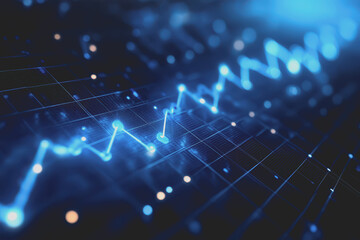 Obraz premium Abstract background Digital data financial investment and trading graph chart.
