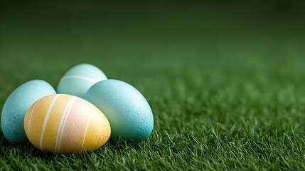 Easter day celebration garden pastel tone easter eggs spring close-up festive vibes