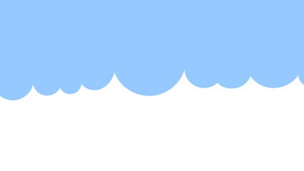 Minimalistic Blue and White Cloud Border Illustration Abstract Sky Design for Backgrounds, Headers, or Creative Templates