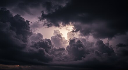 Obraz premium Dramatic Dark Clouds Illuminated By Light