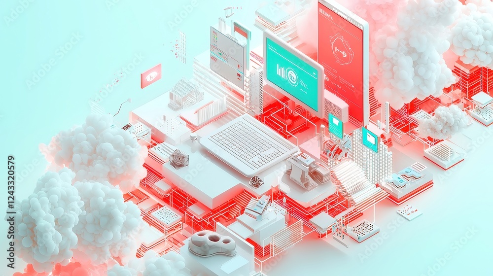 Poster ai banking insights, an advanced ai system analyzing digital banking trends, optimizing fintech serv