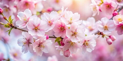 Fototapeta premium Delicate Pink and White Blossoms on White: A Pure Floral Study