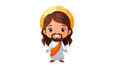 Cute Jesus Christ illustration, use as sticker, card, flyer, Book cover or T Shirt Design