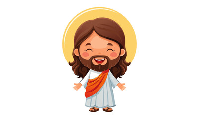 Cute Jesus Christ illustration, use as sticker, card, flyer, Book cover or T Shirt Design