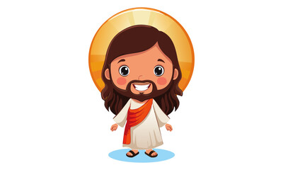 Cute Jesus Christ illustration, use as sticker, card, flyer, Book cover or T Shirt Design