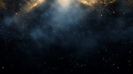 Naklejka premium Dark Cosmic Abstract Background with Gold Stars – Moody Design for Astronomy and Luxury Themes