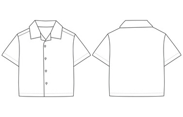 baby boy Short sleeved shirt vector illustration Front and back design