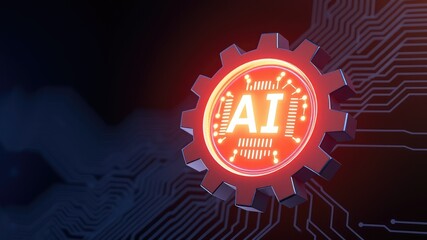 Artificial Intelligence and Machine Learning, a circuit board with binary code