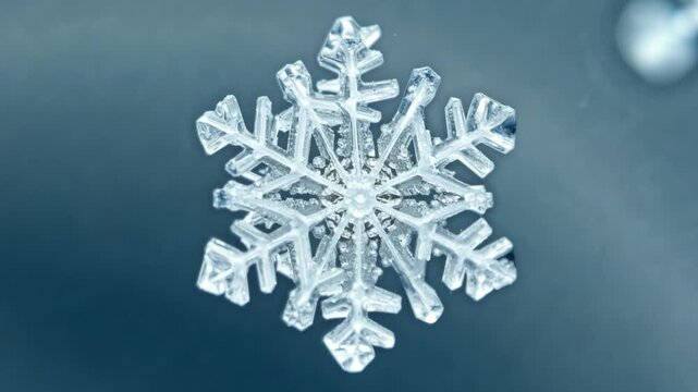Stunning macro view of snowflake structure in motion