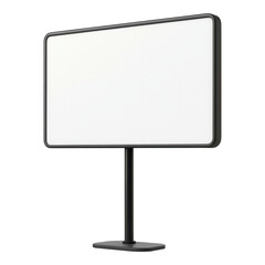 Minimalist blank sign on a pole, clear transparent background, ideal for customizable messages or branding applications