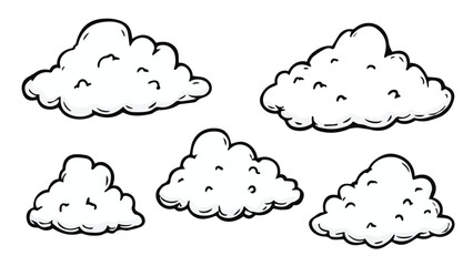 vector set of clouds