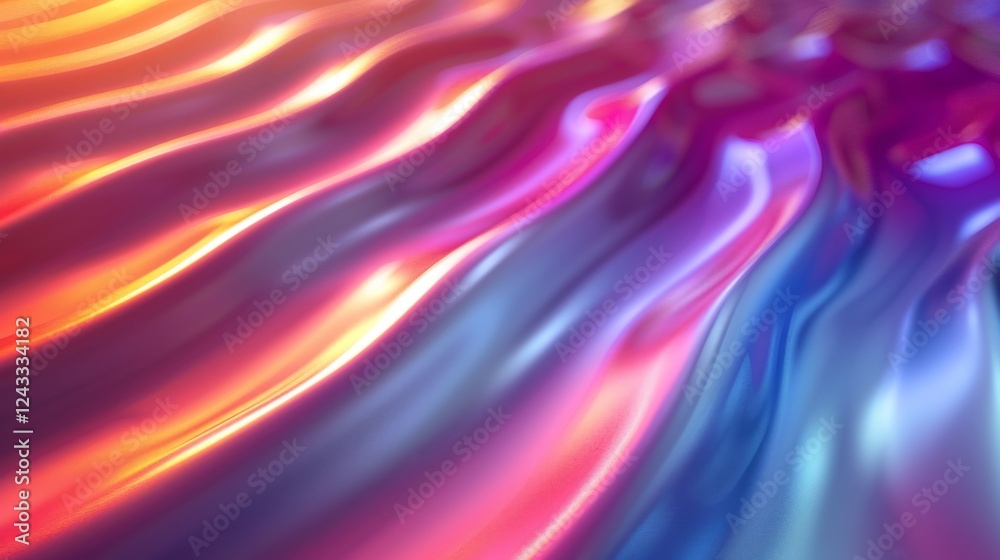 Poster gradient waves create an iridescent background filled with vibrant colors and patterns for artistic 