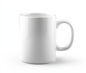 White mug, studio shot, blank, isolated, design mockup