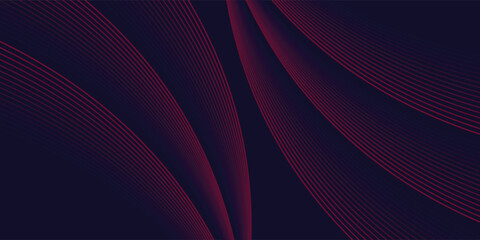 Fototapeta premium Abstract red wave line pattern on dark blue background. Futuristic technology concept. vector eps10