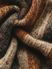 Obraz premium Warm Knitted Fabric Autumnal Hues Texture