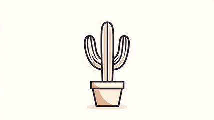 Simple potted cactus illustration, suitable for website graphics or social media