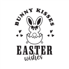 Bunny Kisses Easter Wishes, Easter day, Happy Easter day, Easter day t-shirt design, Art & Illustration
