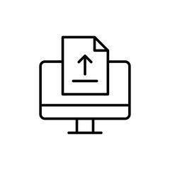 Data upload outline icons, minimalist vector illustration ,simple transparent graphic element .Isolated on white background