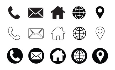 Contact us icon set. Collection of website icon. vector illustration.