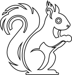 Squirrel Icon.simple flat squirrel icon silhouette vector.this is forest wild animal running standing and jumping vector squirrel.Vector squirrel silhouette view side for retro logo.