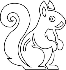 Squirrel Icon.simple flat squirrel icon silhouette vector.this is forest wild animal running standing and jumping vector squirrel.Vector squirrel silhouette view side for retro logo.