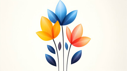 Abstract floral design, vibrant colors, simple shapes. Possible use background, cover, poster