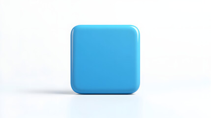 
Blank Mobile application icon, button - Blue square with round corners. 3d rendering, white background