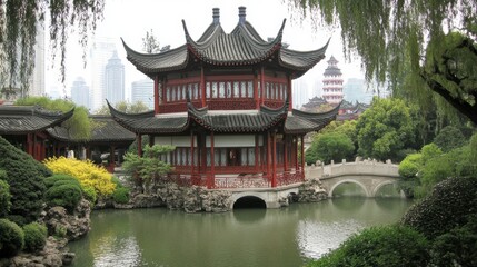 The grand Wufeng Lin Family Mansion and Garden, showcasing traditional Chinese architecture and beautifully landscaped gardens.