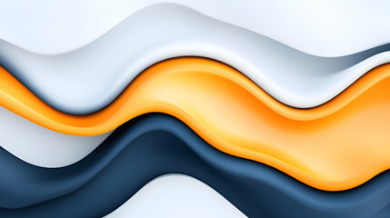 Abstract wavy orange blue white design, fluid shapes background, website banner