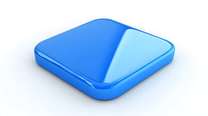 
Blank Mobile application icon, button - Blue square with round corners. 3d rendering, white background