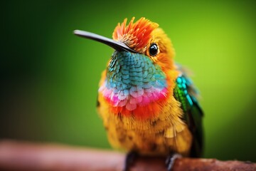 Vibrant Close-Up of a Colorful Hummingbird